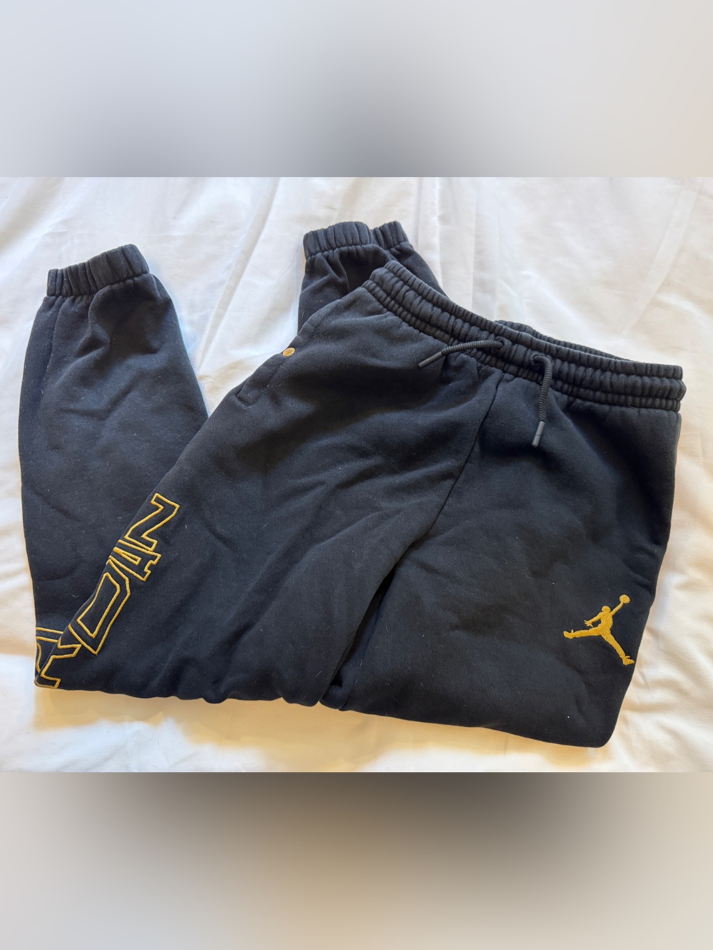 Jordan Black Sweatpants with Gold Logos